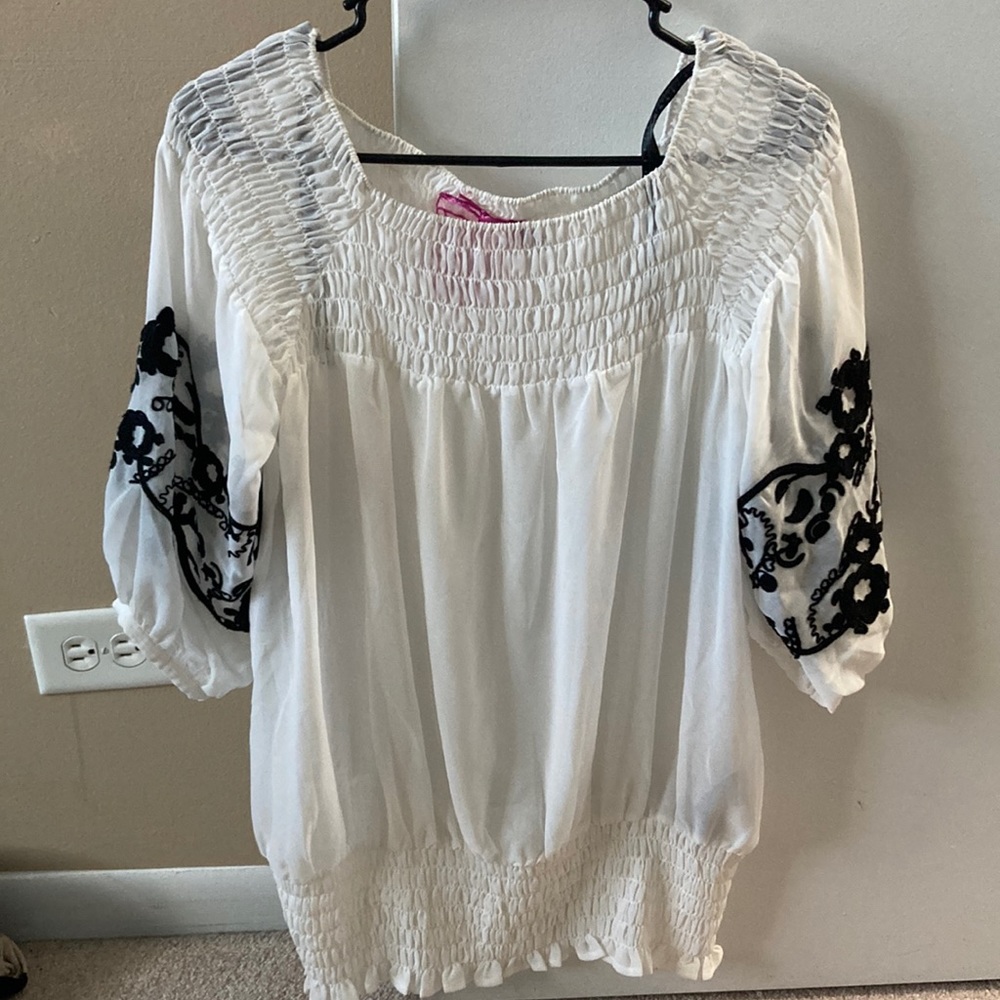 Sheer white blouse
